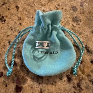 Tiffany & Co. Sterling Silver 5-Heart Wide Band Ring Size 6